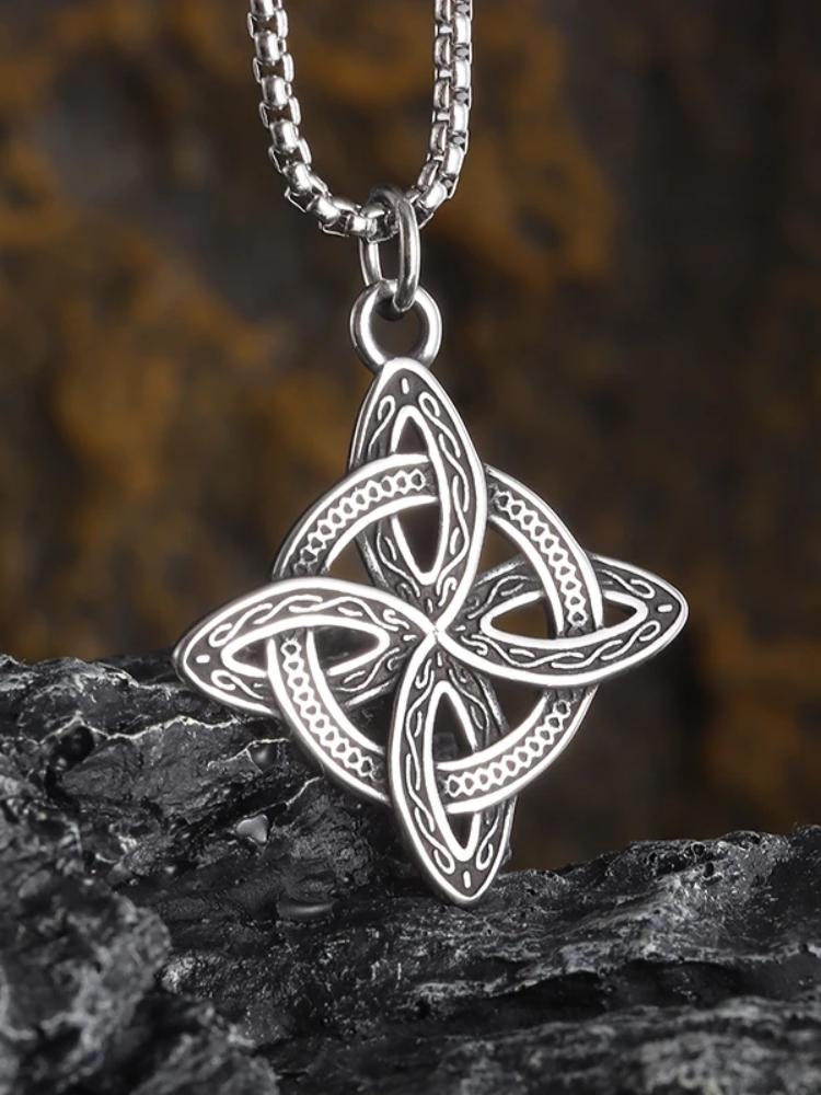 Vintage Fashion Irish Witchcraft Celtic Knot Pendant Necklace for Men Women Slavic Witch Knot Lucky Amulet Jewelry