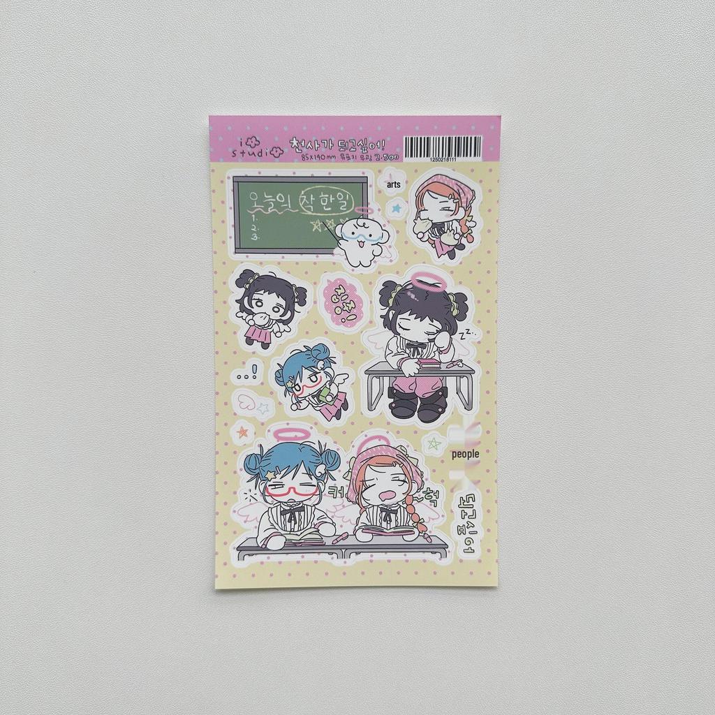 Korean Style Cute Girl Cartoon Stickers for Journaling and Daily Fun