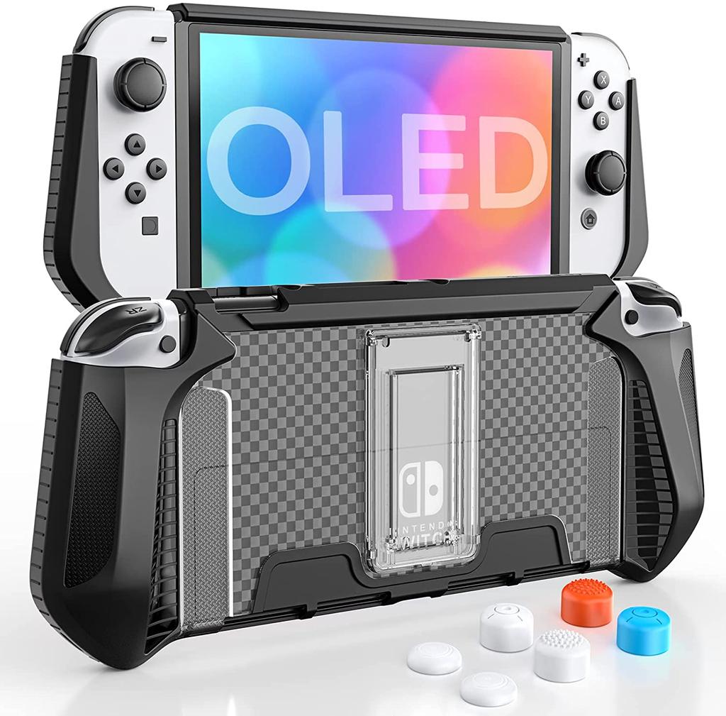 Switch OLED Case with Fixed Stand, TPU Protective Case Compatible with Nintendo Switch OLED Model Cover Case