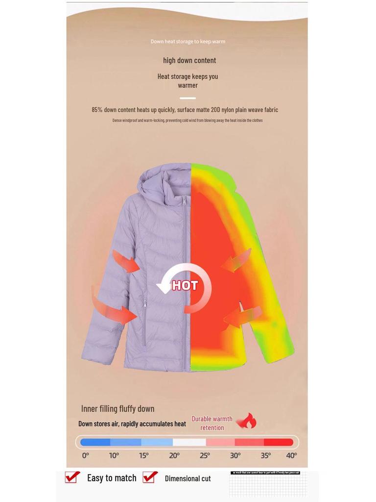 Women's Lightweight High-End Hooded Down Jacket, New Style 2024 Winter Coat