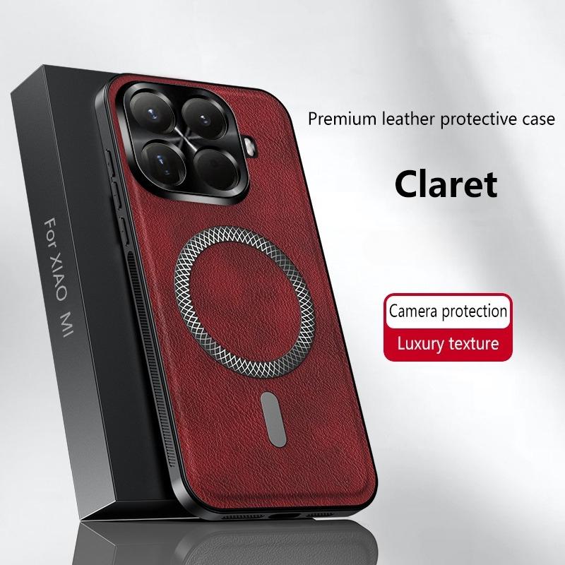 Case For Xiaomi 15T Pro PU Leather Wireless Charging Magnetic Shockproof Case For Xiaomi 15T 15TPro 14T Pro Phone Protect Cover