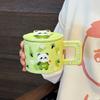 350ml Cute Panda Mug with High Beauty, Female Home Ceramic Cup, Couple Tea Cup, Large Capacity Coffee Breakfast Cup