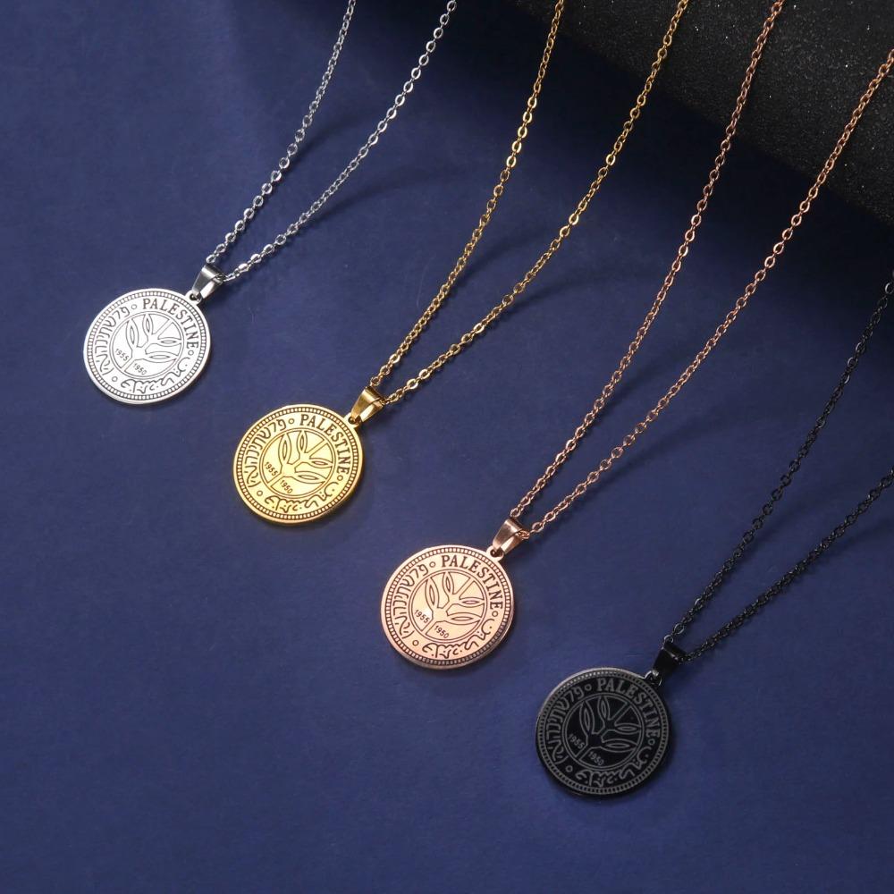Cazador Vintage Palestine Women's Necklace Men Pendant Choker Necklace Mother Gift Stainless Steel Jewelry 2024 Wholesale