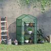 Mini Greenhouse Seedling Greenhouse with Foil Cover and 3 Shelf Levels Shelves Roll-Up Door Vegetable Bed