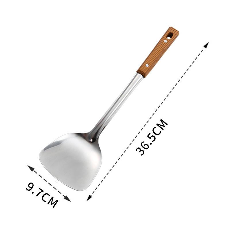 [HGS]Durable Stainless Steel Wok Spatula Long Handle Kitchen Gadgets Kitchen Cooking Utensil Set Rice Spoon Ladle Cooking Tools