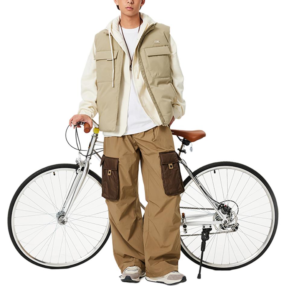 Li Ning Sports Trendy Collection Vest Men's Milk Khaki AMRU033-4