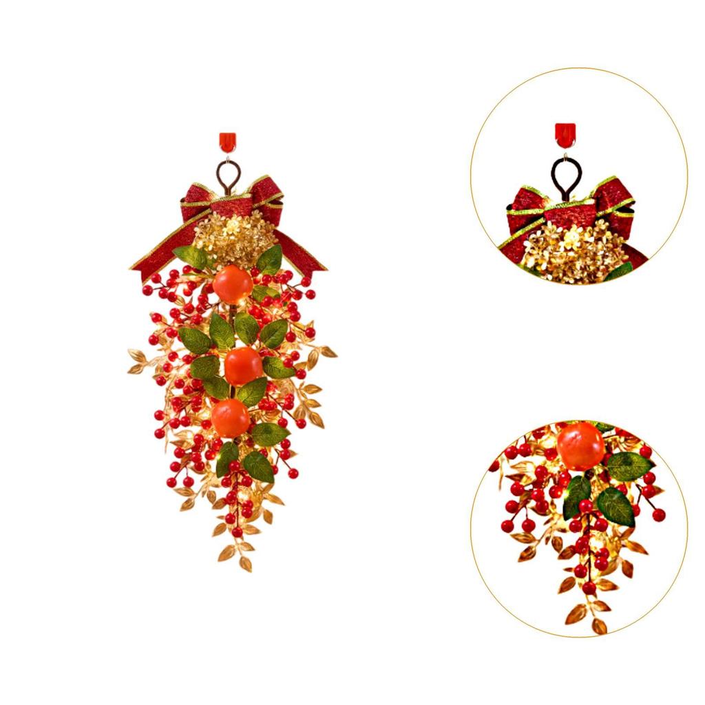 Chinese New Year's Blessing Wreath 2026 Crafting Berry Garland Spring Festival Hanging Ornament for Home Fireplace Restaurant