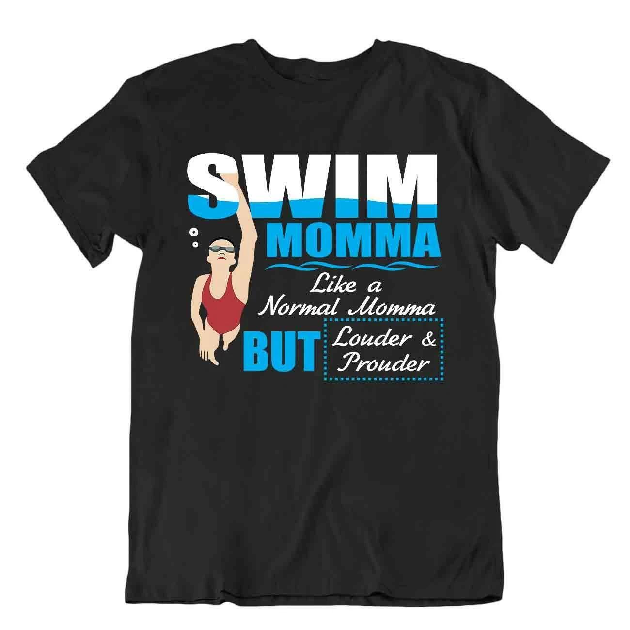 Prouder Swimming Momma Tshirt Funny Comic Tee Fitness Shirts Gift L