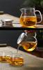 Desirable Jumping Leaf Pot, stovetop safe, with measuring scale, heat-resistant glass, microwave and dishwasher safe, coffee server (660ml teapot)