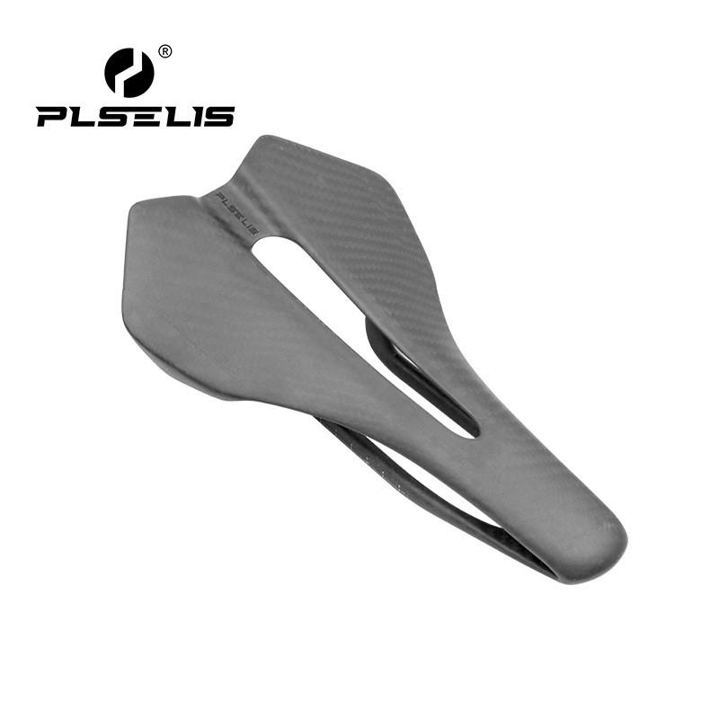PLSELIS Carbon Fiber Bicycle Saddle Lightweight Ergonomic Hollow Nose Breathable Mountain Bike Seat PS-3001A