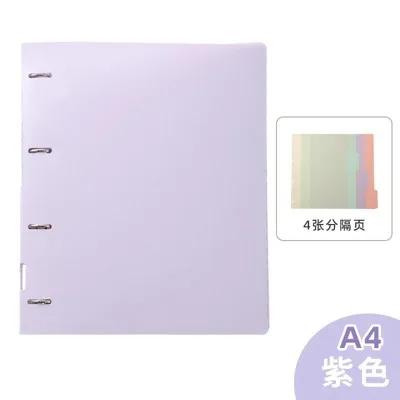 A4 Folder, Four Hole Punched Binder, Test Paper Storage Tool,detachable Shell, Transparent Information Booklet