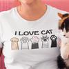 I Love Cats Unisex Cotton Tee: Cat Lover Gift