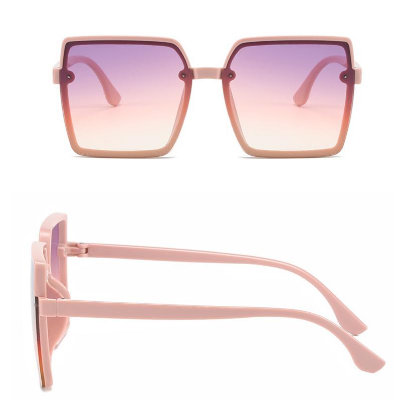 Non-polarized Colorful Square Sunglasses Fashion Plastic Cat Eye Women Sunglasses Men Big Frame Mirror Sun Glasses