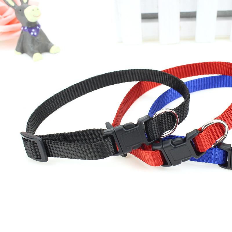 Solid Color Nylon Adjustable Dog Collar with Heavy Duty Clip Buckle Dog Pet Neck Collar Cover for Small Medium Large Dogs