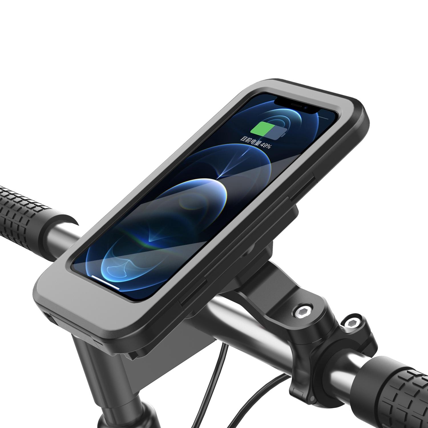 

WH-69B 15W Wireless Power Bank Bike Phone Holder 5000mAh Portable Charger Bicycle Phone Bracket for Motorbike E-Bike Waterproof Phone Holder A
