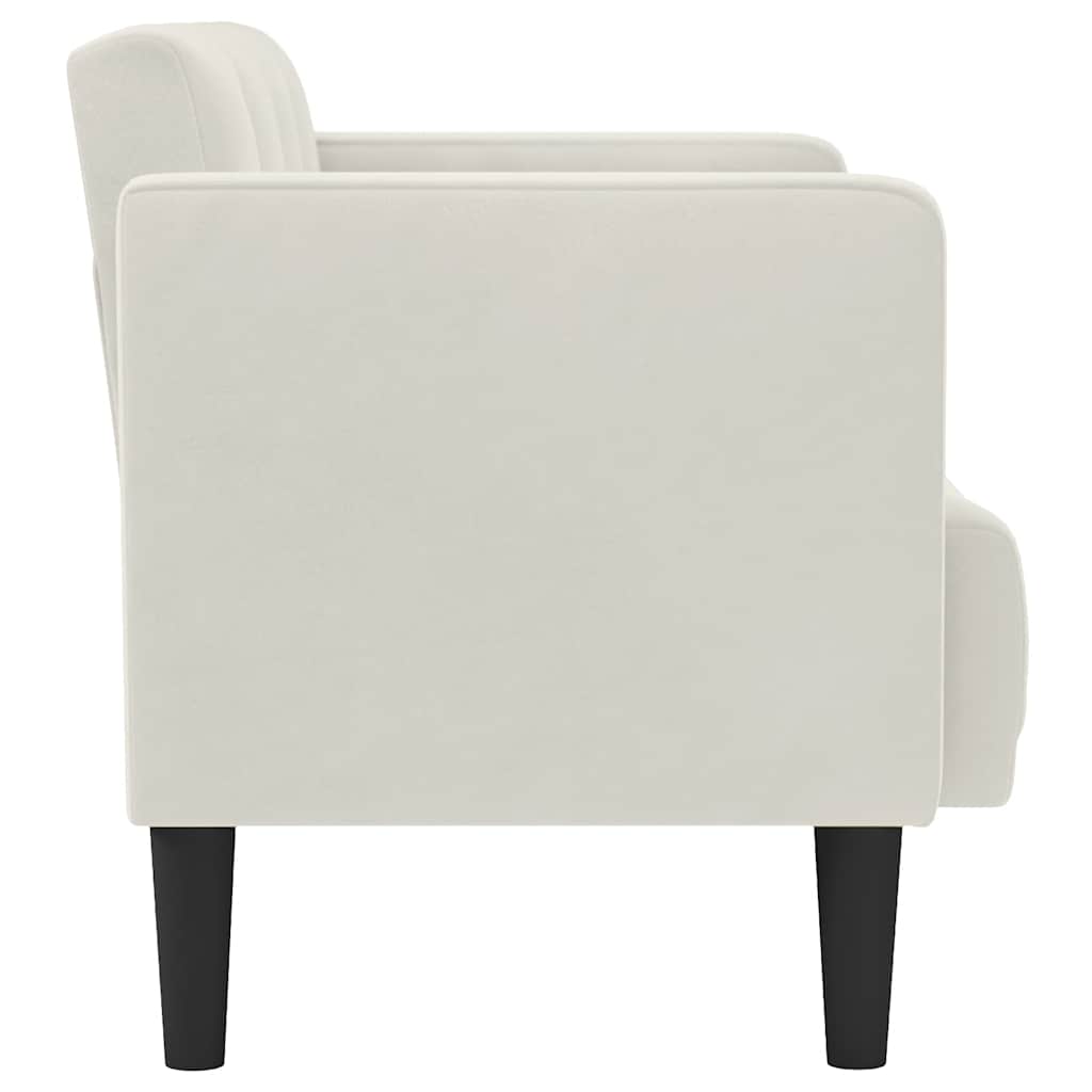 Two Seater Sofa Cream 111 Cm Velvet