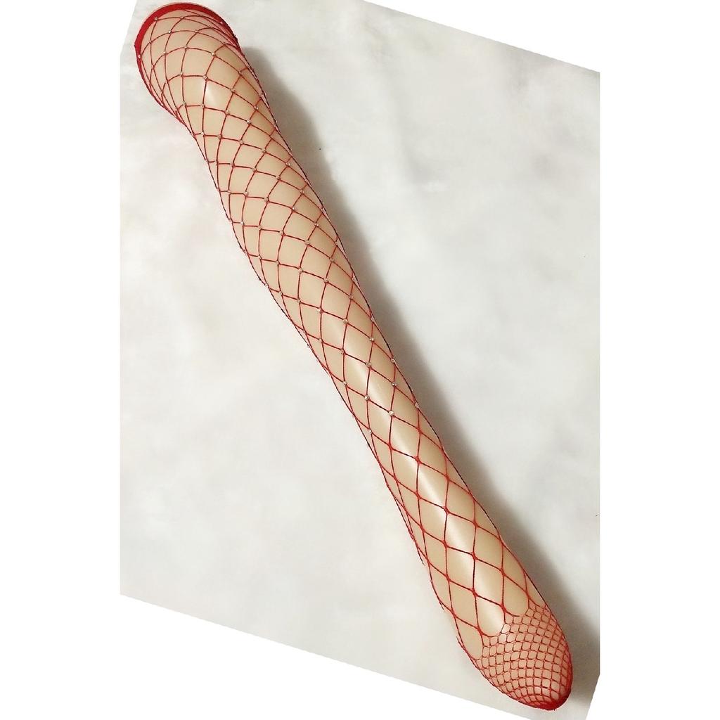 Schwarze Netz-Steinsocken mit Strumpfband