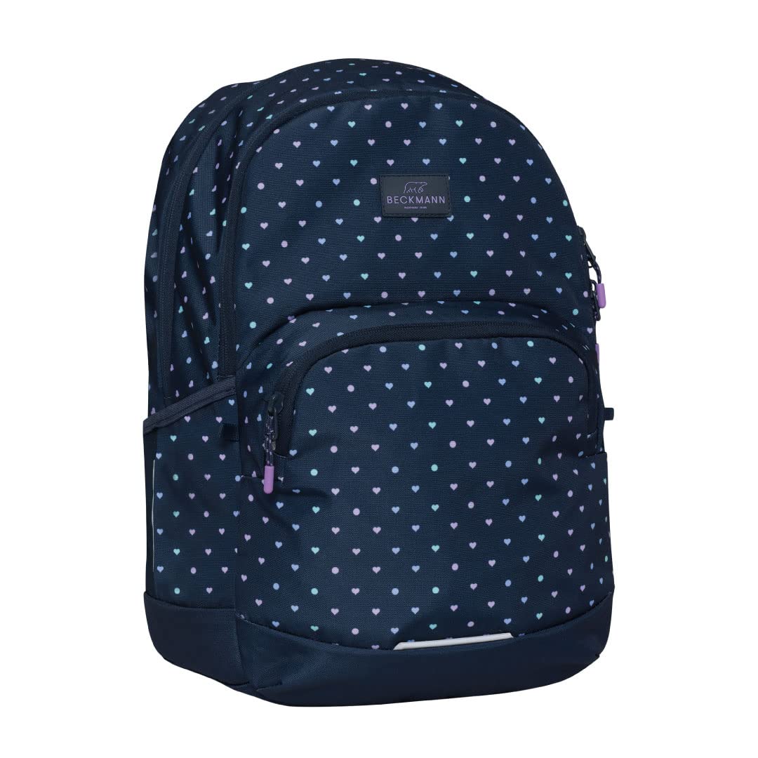 

[BECKMANN] Beckman Norway Backpack SPORT Junior Blue Hearts Kids Women s Backpack Nordic Ergonomic Lightweight Rain Cover Included