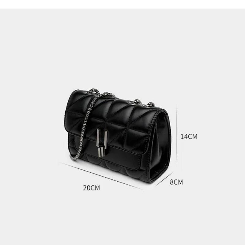 Lingge Bag, Chain Bag, Single Shoulder Bag, Diagal Cross Style Crossbody Bag for Women Fashi Versatile Crossbody Bags