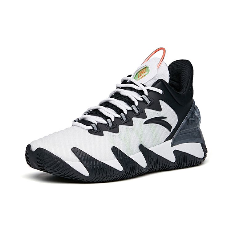 Anta Reverse Blade Comfortable Shock Absorption Non-Slip Wear-Resistant Breathable Low-Top Basketball Shoes Men sneaker White Black 112121616S-4