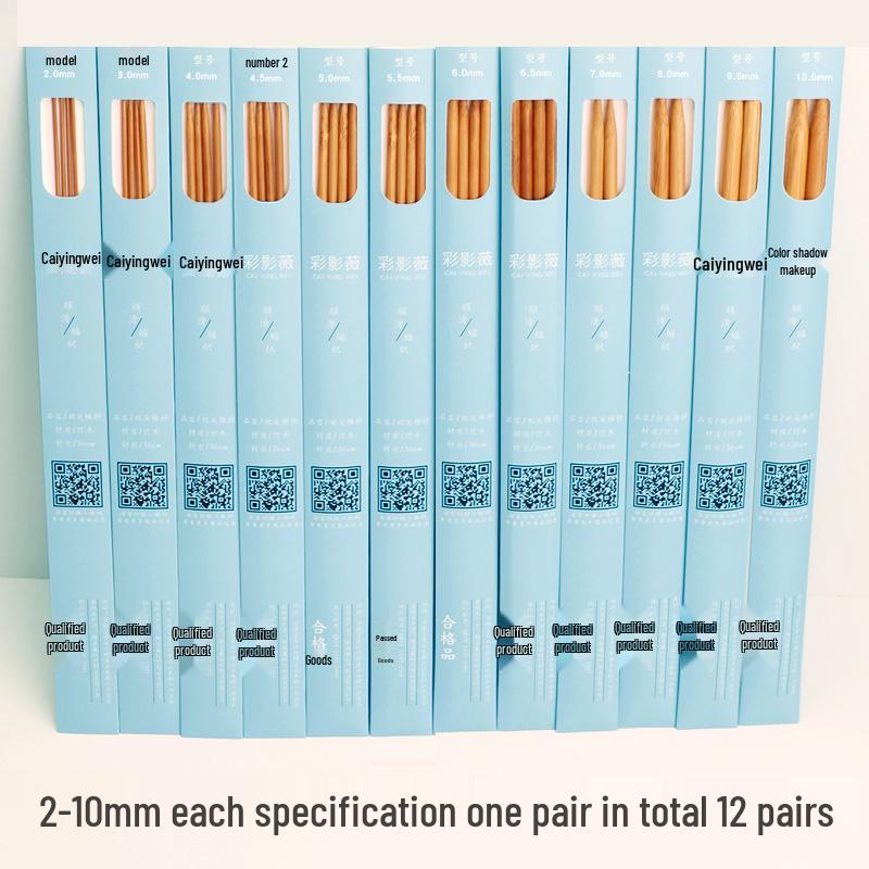 Набор бамбуковых карбонизированных спиц: Прямые, Толстые Спицы и Крючки для Вязания Свитеров и Шарфов Ручной Работы