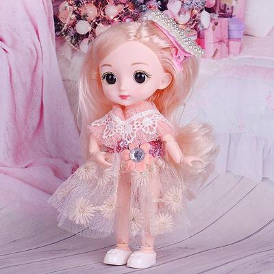 16CM Mini Bewegliche 21 Gelenk Puppe Mädchen Spielzeug 3D Große Augen BJD Prinzessin Volle Outfits Kleider Sammlung Kinder puppe Geschenk