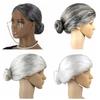 Natural Grandma Costume Wig Grey Dress Up Show Wig Old Woman Cosplay Wig  Halloween Masquerade