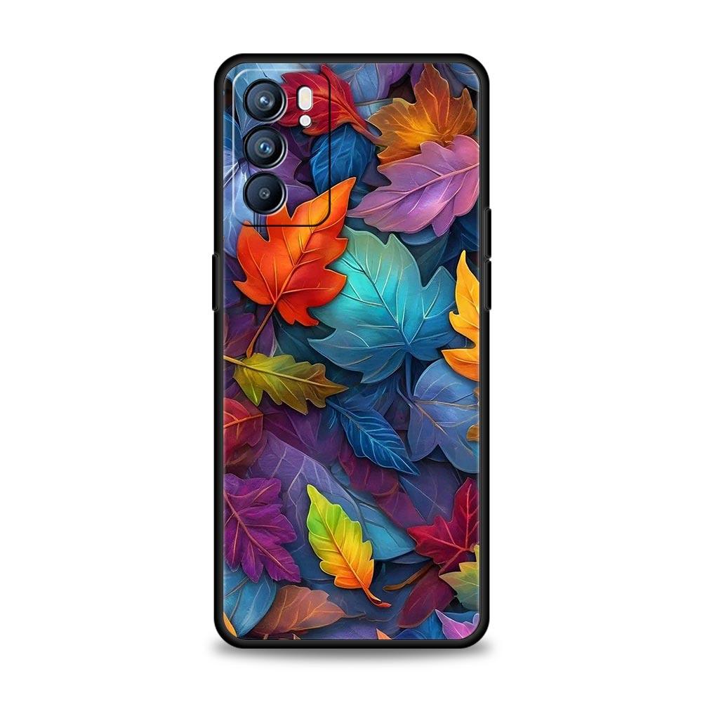 Cartoon Leaf Phone Case For Oppo A17 A31 A54 A57 A78 A79 A98 Find X5 X6 Reno 6 7 8 10 11 12 13 F Pro 5G Soft TPU Cover Funda Bag