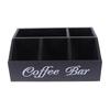 Eine Boutique-Kaffeeaufbewahrungsbox | Klassischer mehrzweckiger Holzorganisator für Kaffeezubehör, Regalkörbe