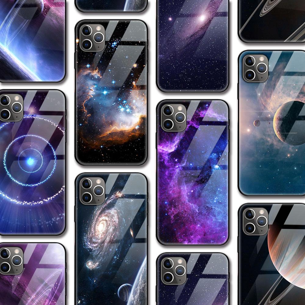 Universe Starry Sky Funda Case for iphone 17 Pro Max Air 16 15 14 13 Pro Max 15 16 Pro 15Plus Tempered Glass Coque