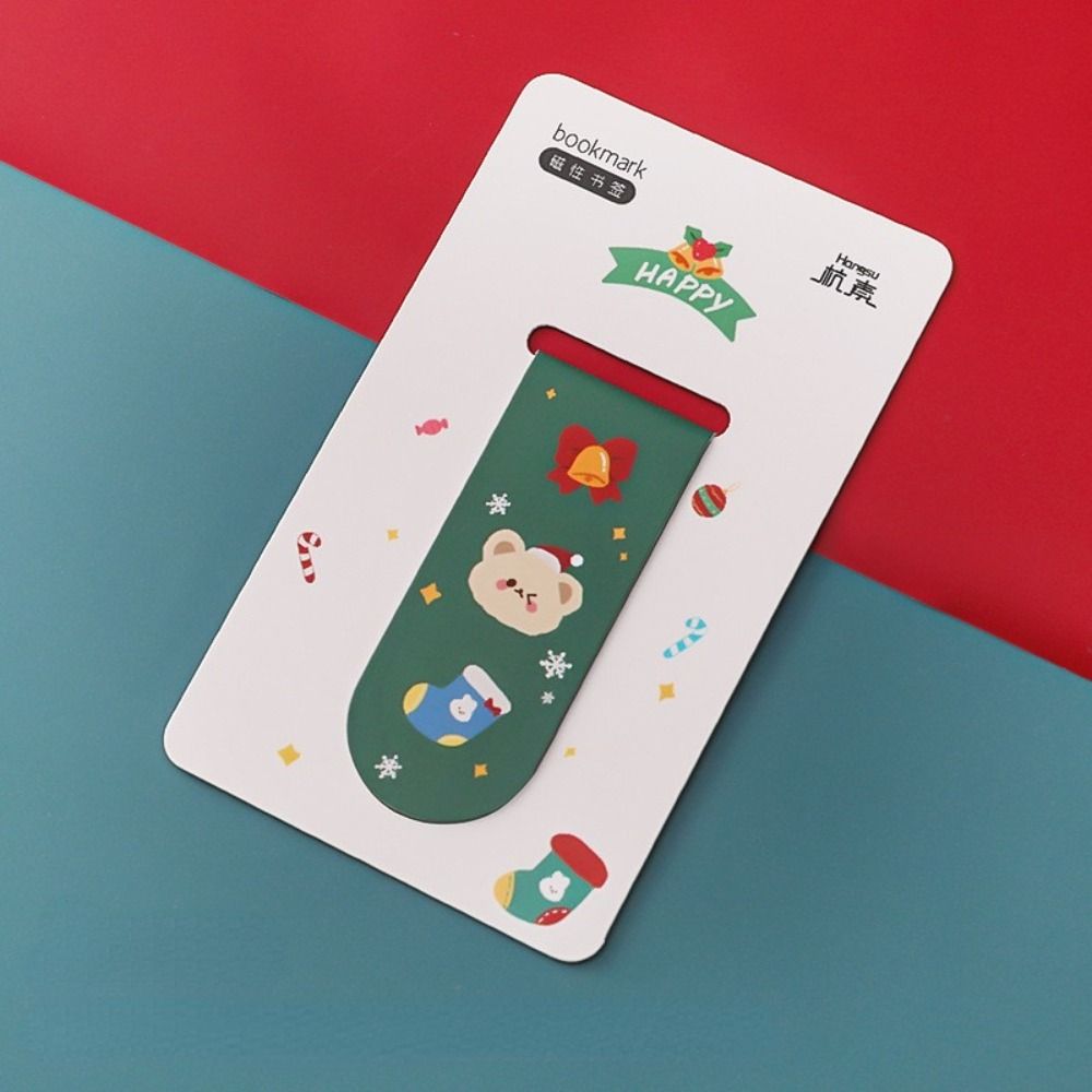 Stationery Christmas Gifts Magnetic Bookmarks Christmas Bookmarks Book Page Folder Reading Marker