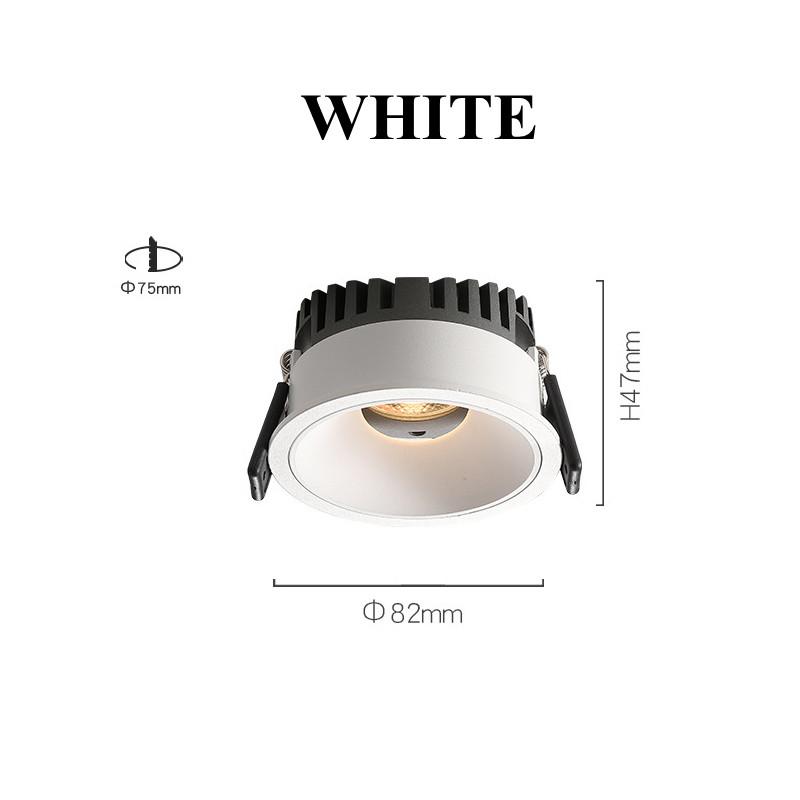Hög ljusstyrka Djup Bländskydd Led Cob Downlight Smal Inbyggd Ultratunn 9W 12W 15W Led Takspotlight Aluminium Downlights