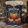 Halloween Theme Throw Blanket Custom Name Text Personalized Blanket Soft Cozy Blanket for Home Sofa Bed