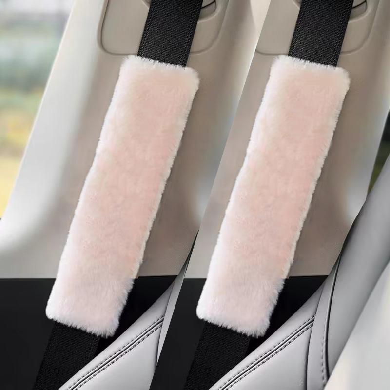2pcs High Quality Long Plush Car Seat Belt Cover Cute Cartoon Panda Bear Imitation Rabbit Auto Safety Shoulder Pad Decrotion
