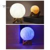 Lampă pentru lună cu bază din lemn Design cu 16 culori RGB Senzor tactil reîncărcabilă 3D Lumină de noapte cu lună Decor dormitor