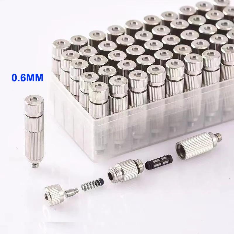 50Pcs High Pressure Garden Water Misting Nozzles With Filter Inside 0.1mm~0.8mm for Garden Agriculture Cooling Humidify