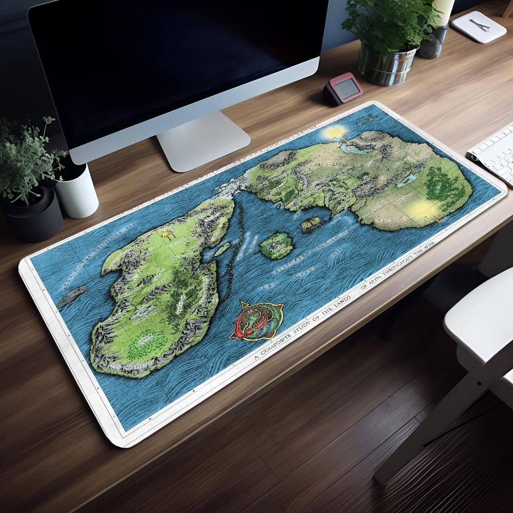 Map The LLord Rings MMiddle Earth Mouse Pad Nonslip Thickened Large Writing Lockedge Office Student Gaming Cushion MousePad