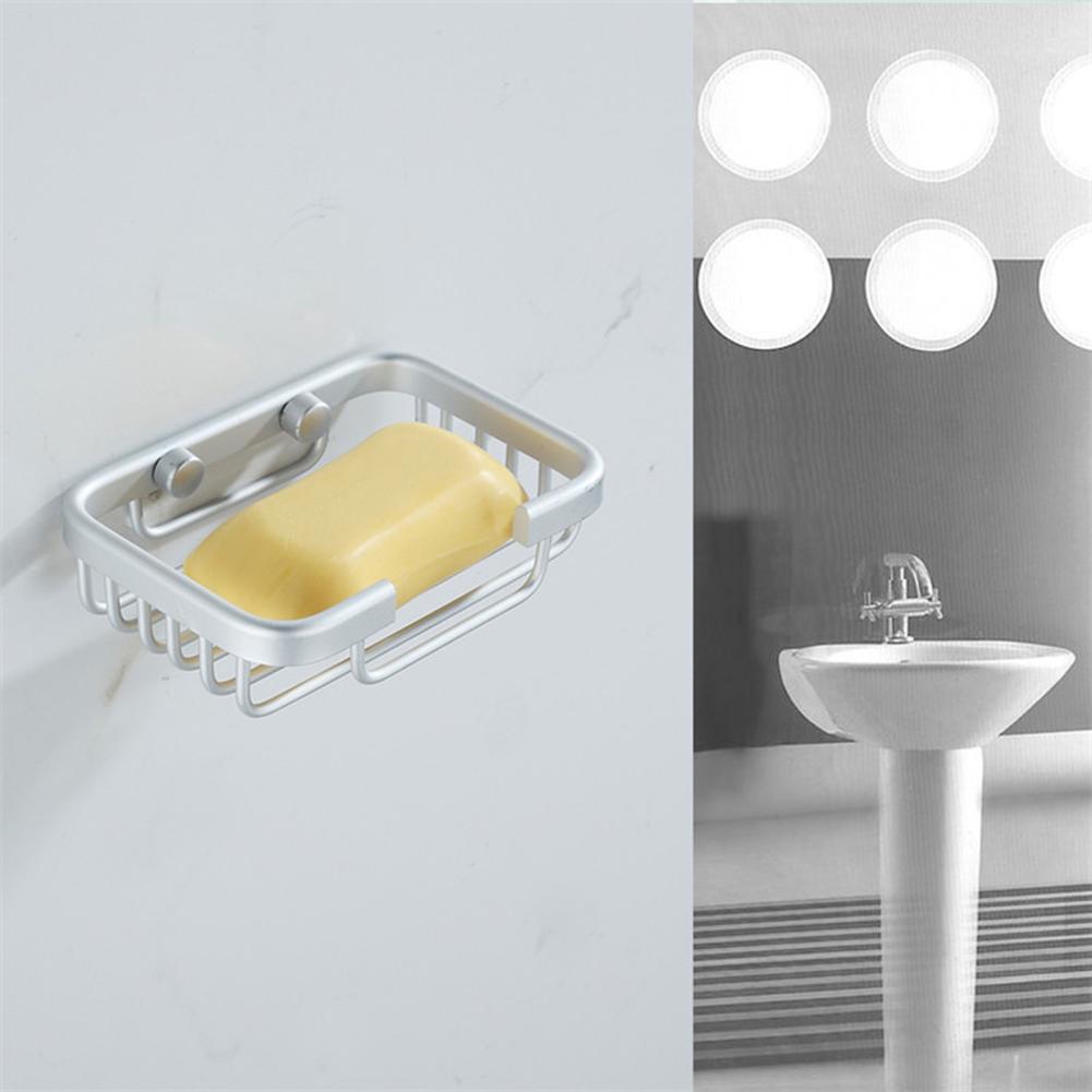 Soap Dish Space Aluminum Wall Mounted Self Draining Soap Holder for Bathroom Kitchen