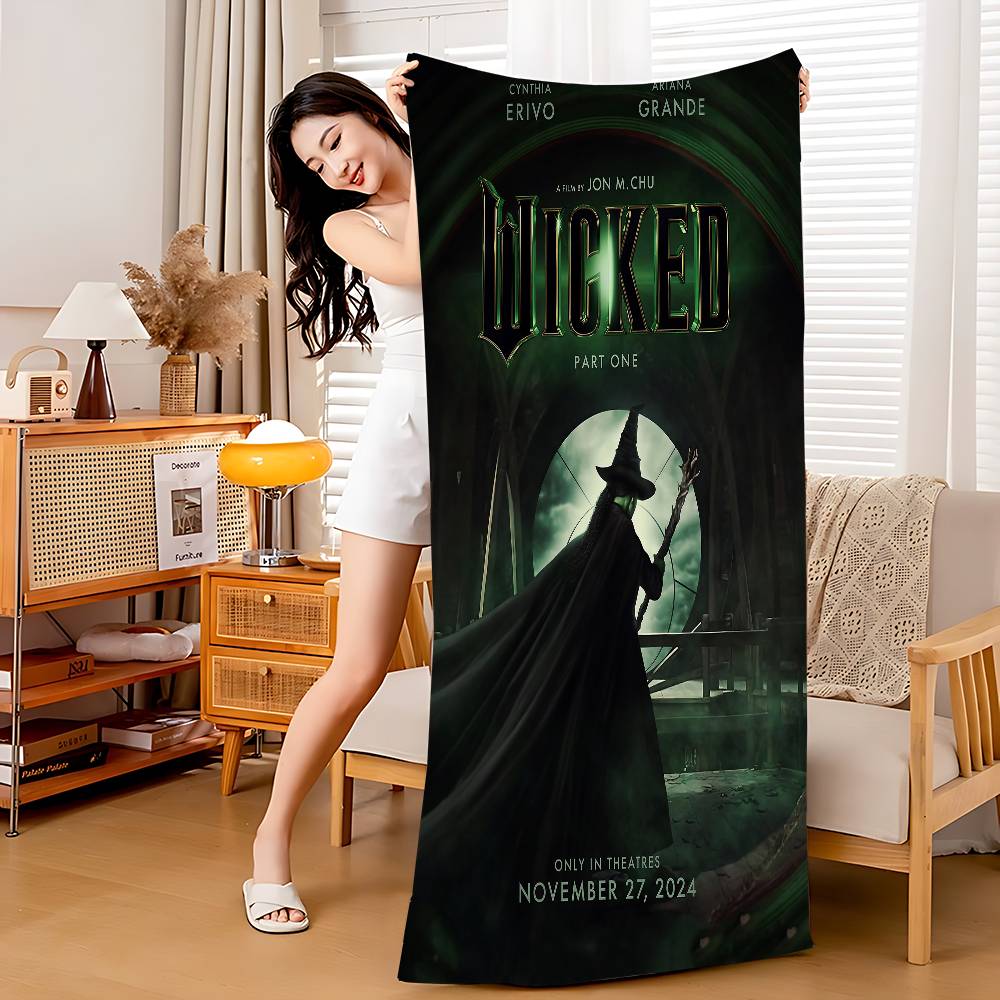 Wicked Movie Canvas Wall Art Print Anime Beach Swimming Towel Soft Absorbent Washcloth Children's Gifts for Kids Travel Camping
