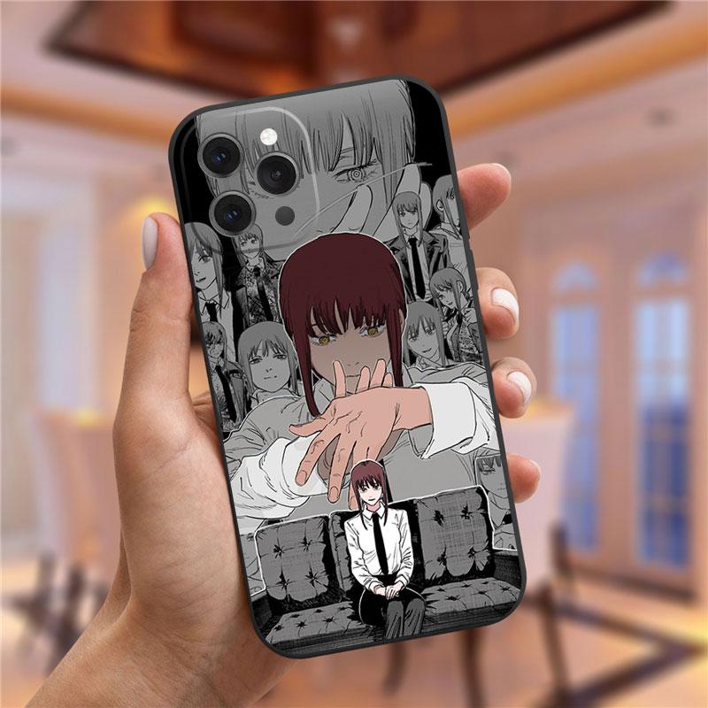 Japānas karikatūra Anime motorzāģa vīrieša tālruņa korpuss iPhone 13 Pro Max XR XS Max 6s 7 8 Plus 12 Mini 11 Pro Max mīksts TPU vāciņš Funda