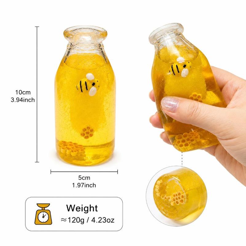 Fast Rebound Honey Bottle Squishy Ball Maltose Simulated Honey Drink Big Bottle Handmade Stress Toy