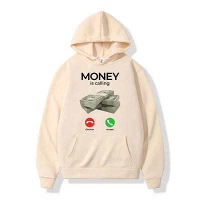 Autumn Winter Man Hoodies Money Is Calling Cash Print Hoodie Men Women Sweatshirt Print Unisex Streetwear Tops Clothes