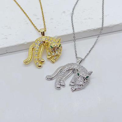 European and American Fashion Trend Women's Accessories Hip-hop Personality Leopard Pendant Retro Necklace Accessories Gifts