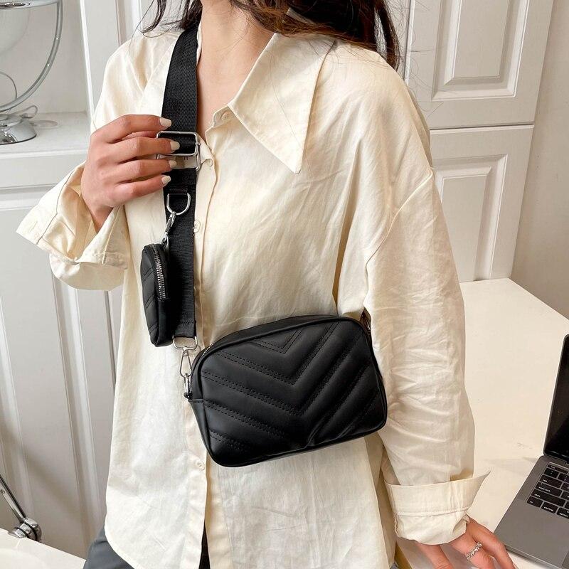 Women'S Bag Simple Embroidered Thread Single Shoulder Bag Fashion Crossbody Pu Soft Leather Texture Retro Middle Aged Mom'S Bag