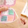 Compact 8-Compartment Sealed Pill and Candy Storage Box - Dustproof and Moisture-Proof, Double-Layer Design.