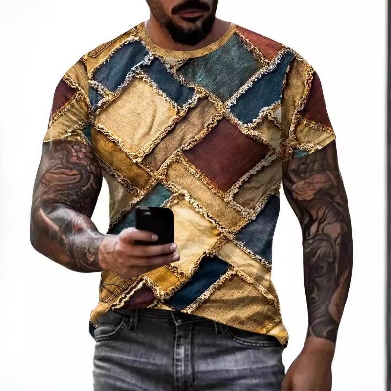 

2025 Лето Короткий рукав Американский Хай-стрит Ретро Универсальный стиль Мужской Свободный Модный Бренд Короткий рукав XS