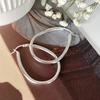 Fashion Earring Jewelry 925 Sterling Silver Punk Chunky Large Earring Oval Shape Gold Plated Hoop Earrings for Women