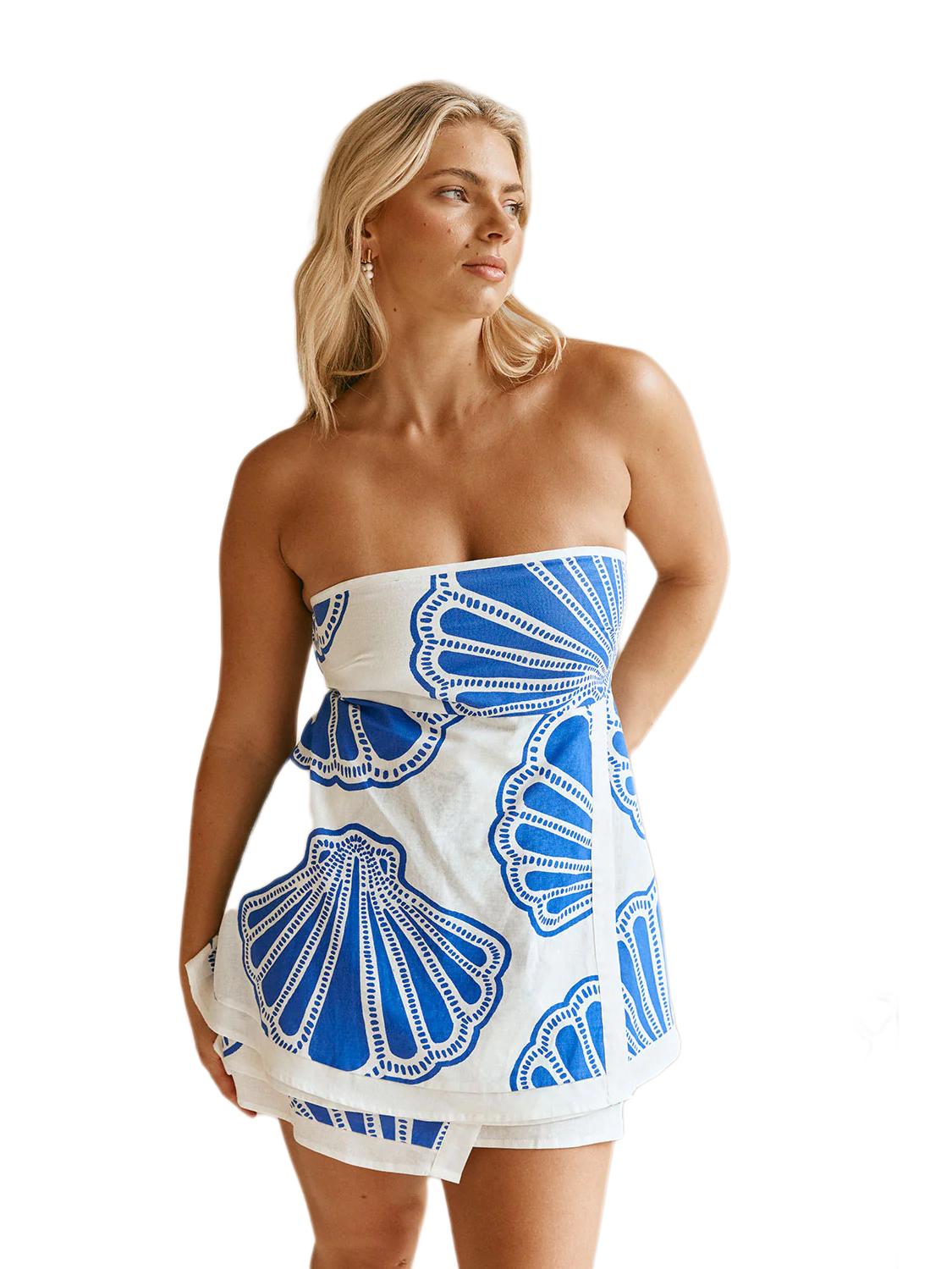 

Летний комплект без рукавов бандо и шорты к 25-летнему юбилею XL синий