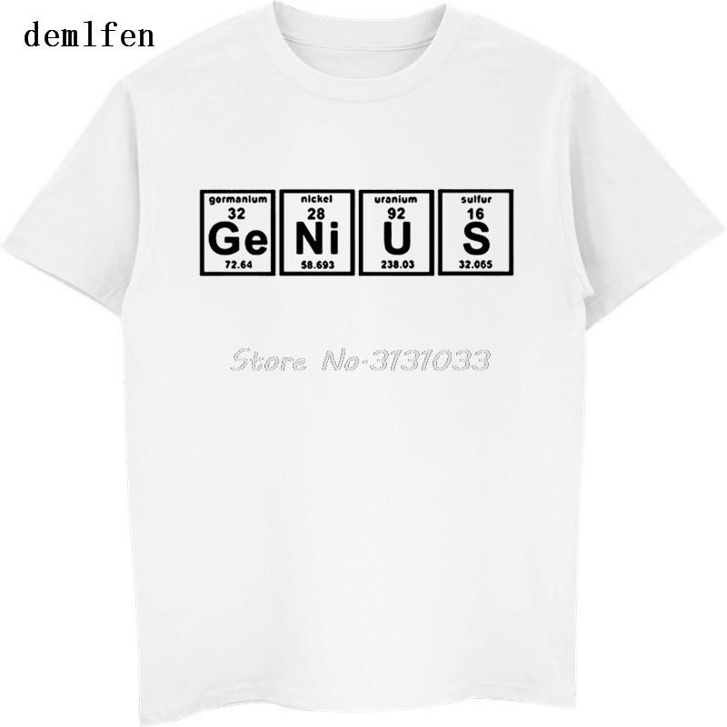 Funny Genius Periodic Table Science Chemistry T-shirt Summer Adult Printed Mens Cotton T Shirt Casual Unisex Tees Tops