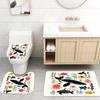 4 Stück, Cartoon Kleiner Fisch Duschvorhang Set, Verschiedene Kleine Fische, mit 12 Haken, Polyester Stoff, mit Badezimmer Anti-Rutsch